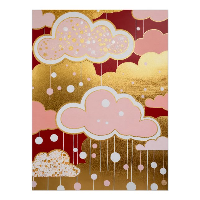 Póster Chuva Carmesim Dourada (Frente)