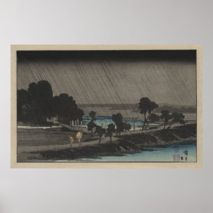 Póster Chuva da noite no santuário de Azuma