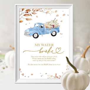 Poster Chuva de Abóbora - Baby Shower Meu Líquido Amnioti