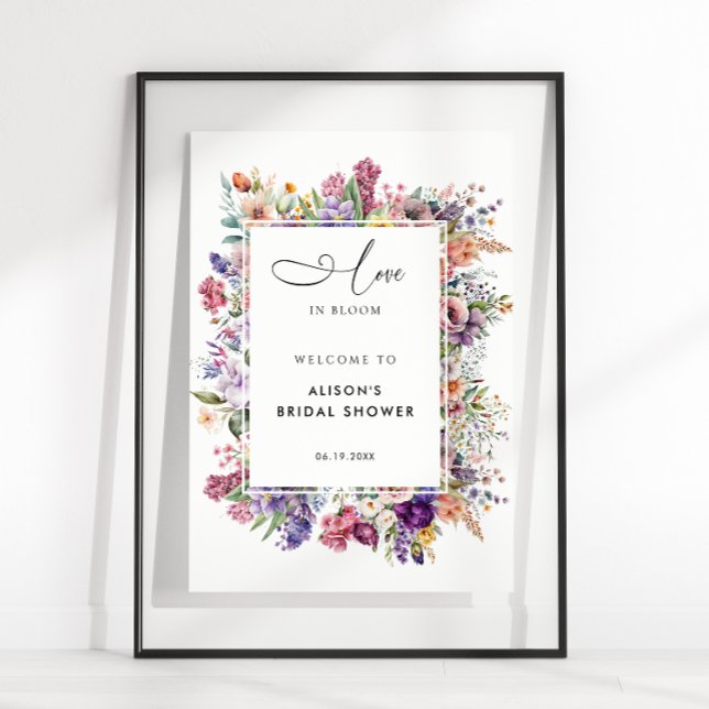 Poster Chuva de Amor Floral Jardim de Casamento Boas-Vind (Criador carregado)