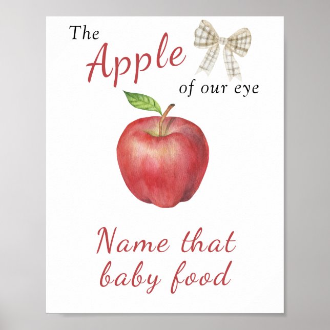 Poster Chuva de bebê Apple - Nome aquela comida de bebê (Frente)
