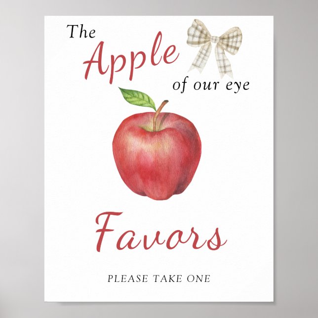 Poster Chuva de bebê Apple - Placa de Lembrancinhas (Frente)