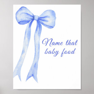 Poster Chuva de bebê arco azul Nome do jogo de comida par