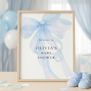 Poster Chuva de Bebê Bem-vindo ao Arco Azul Imprimível