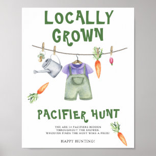 Poster chuva de bebê cultivada localmente - jogo de caça