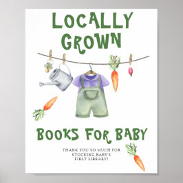 Poster chuva de bebê cultivada localmente - livros para b