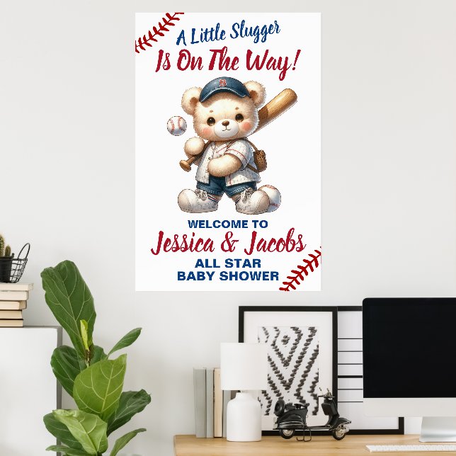 Poster Chuva de Bebê de Beisebol (Escritório em casa)
