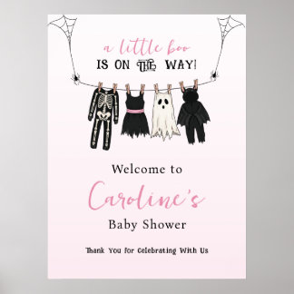 Poster Chuva de Bebê de Halloween Um Pequeno Boo Bem-Vind