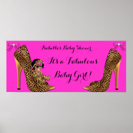 Póster Chuva de Bebê Fabulosa Bebê Menina Cute Sapato Onç