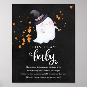 Poster Chuva de Bebê Fantasma de Halloween Placa Não Diga