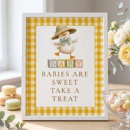 Poster Chuva de Bebe Ginga Amarelo de Ganso Leve um Trata