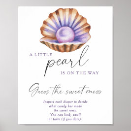 Poster chuva de bebê little pearl - adivinhe a bagunça do