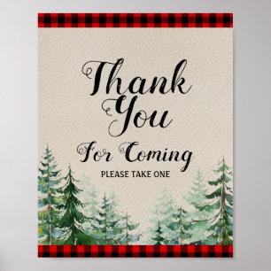 Poster Chuva de Bebê Lumberjack Obrigado por Vir,