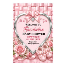 Chuva de Bebê Menina com Laço Rosa Elegante