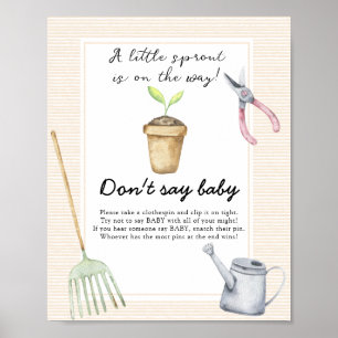 Poster Chuva de bebê Pequeno broto - Não diga bebê
