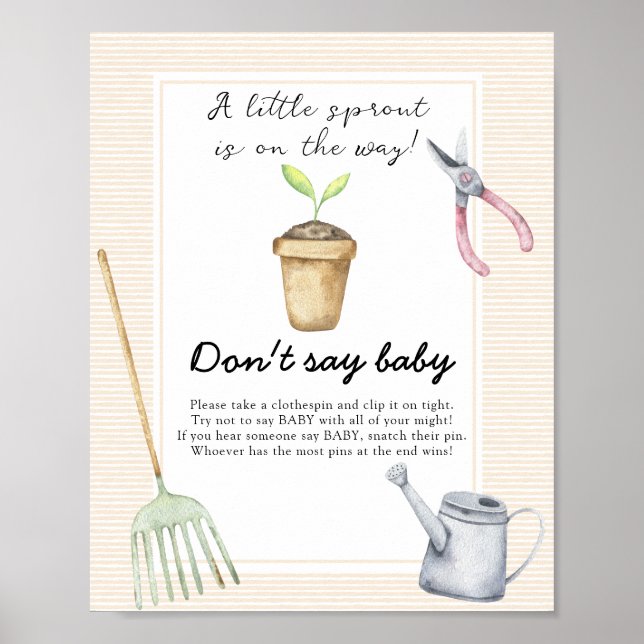 Poster Chuva de bebê Pequeno broto - Não diga bebê (Frente)