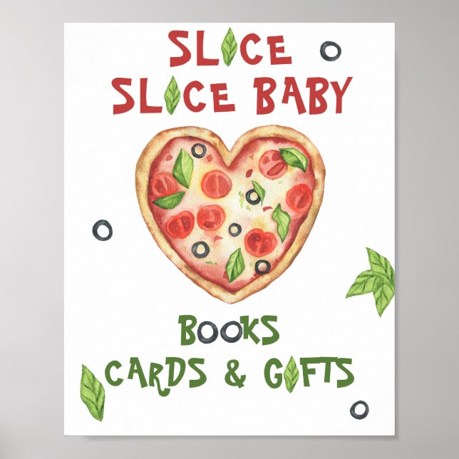Poster chuva de bebê pizza - cartões e presentes (Frente)