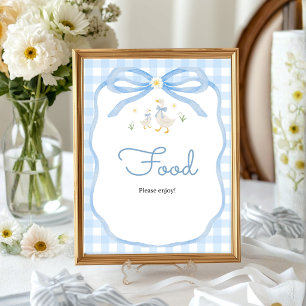 Poster Chuva de Bebê Silly Goose   Placa para Mesa de Com