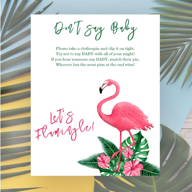 Poster Chuva de bebês do Flamingo Jogo não diga bebê (Criador carregado)