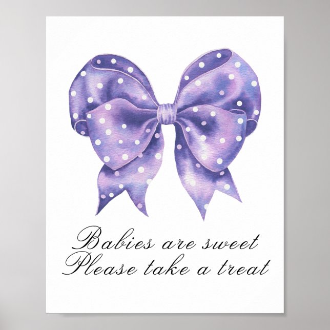 Poster chuva de benção de bolinhas de bebe - bebês doces (Frente)