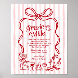 Poster Chuva de Bênçãos Limões Itálicos Baby Shower