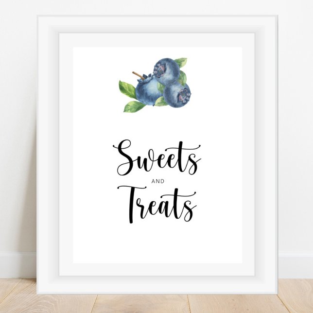 Poster Chuva de blueberry - doces e guloseimas para chá d (Criador carregado)