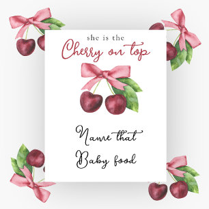 Poster Chuva de cereja baby shower Nomeie aquela comida d