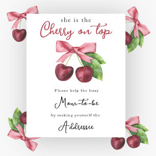 Poster Chuva de cerejas para o chá de bebê da Mamãe