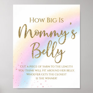 Poster Chuva de Cores Quão Grande é a Barriga da Mamãe Jo
