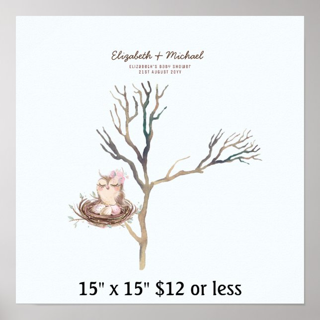 Poster Chuva de Dedinhos Festa da Árvore Bebê Aquarela Co (Frente)