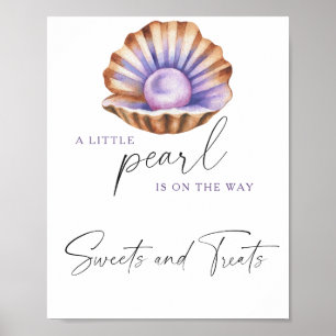 Poster chuva de doces - baby shower pérola