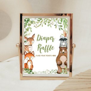 Poster Chuva de Fraldas para Chás de Bebê Floresta Verde