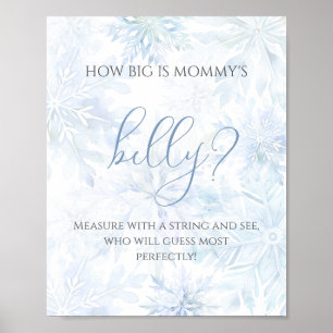 Poster Chuva de Neve Azul Baby Shower Qual é o tamanho da