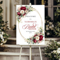 Chuva de Noiva Boho Floral Branca Borgonha Moderna