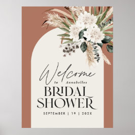 Poster Chuva de noiva capim dos pampas moderno terracota 