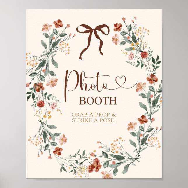 Poster Chuva de Noiva Coquette Bow Outono Flor Silvestre (Frente)