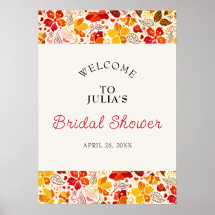Poster Chuva de Noiva de Hibisco Tropical Laranja Queimad