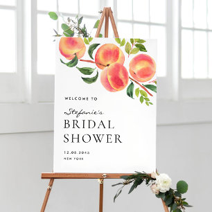 Poster Chuva de Noiva de Verão com Água-marinha e Pêssego