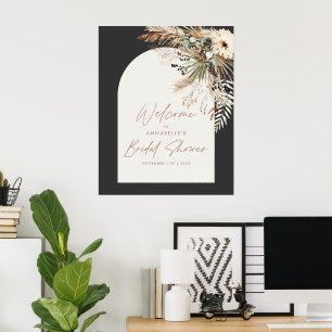 Poster Chuva de noiva econômica grama de pampas moderna e