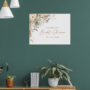 Poster Chuva de noiva econômica pampas grama moderna eleg