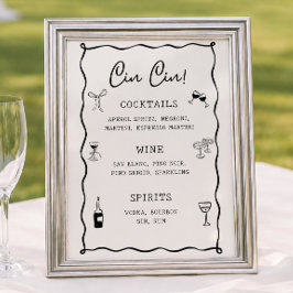 Poster Chuva de Noiva Italiana Preta Cin Cin Bar