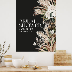 Poster chuva de noiva pampas terracota moderno espuma pre