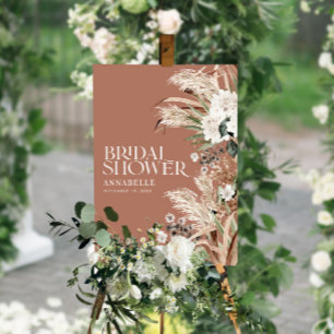 Poster Chuva de noiva pampas terracota moderno terracota