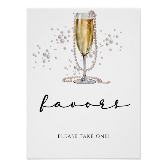 Póster Chuva de Pérolas e Prosecco: Chá de Noiva Sofistic (Frente)
