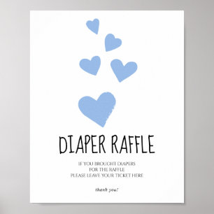 Poster Chuva de Prêmios de Fraldas Blue Hearts