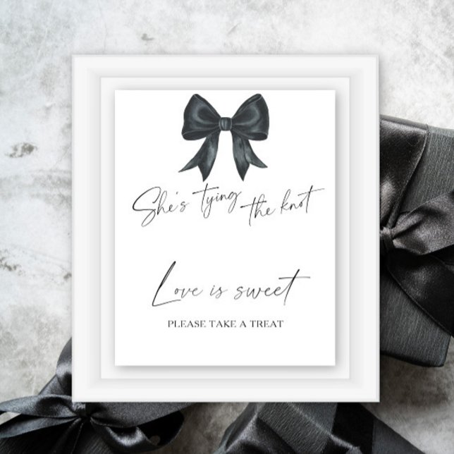 Poster Chuva de presentes de casamento com laço preto O a (Criador carregado)