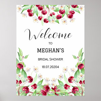 Poster Chuva de Presentes de Noiva Cereja Muito