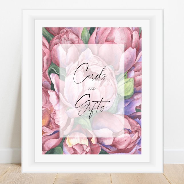 Poster Chuva de presentes de noiva - Flores - Cartões e P (Criador carregado)