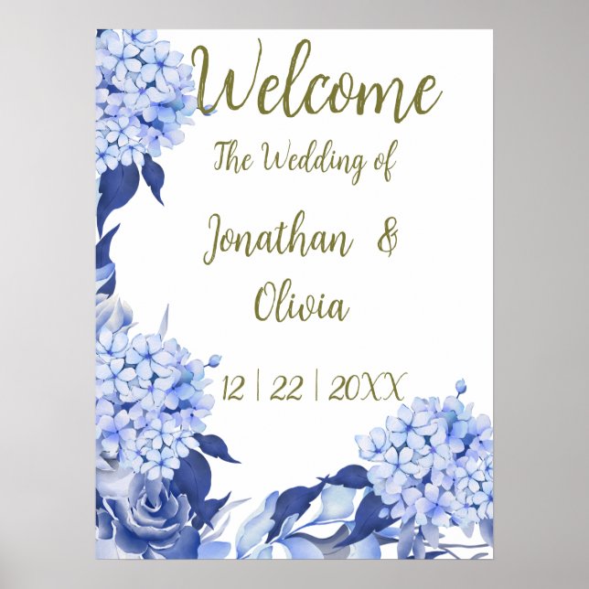 Poster Chuva Doce Primavera roxa Casamento Floral (Frente)