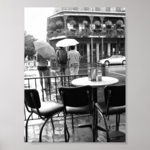 Poster Chuva no bairro francês de Nova Orleães Cafe' du
